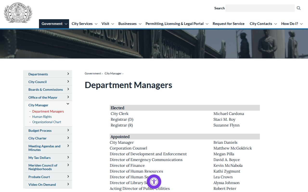 Meriden neighbors department directory contacts