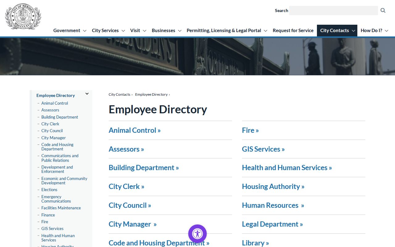 Meriden neighbors city staff directory